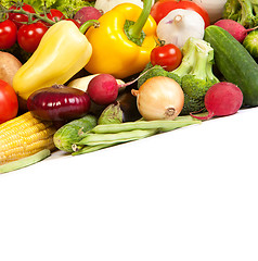 Image showing Group of fresh vegetables isolated on white