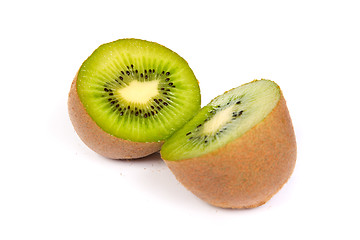 Image showing Kiwi cut in half isolated on white