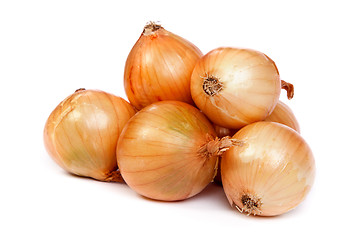 Image showing Group of a onions, isolated on white