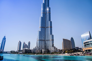 Image showing View on Burj Khalifa, Dubai, UAE, at night