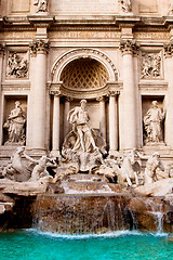 Image showing Trevi Fountain - famous landmark in Rome