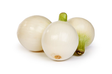 Image showing Group of a onions, isolated on white