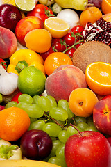 Image showing Huge group of fresh vegetables and fruits