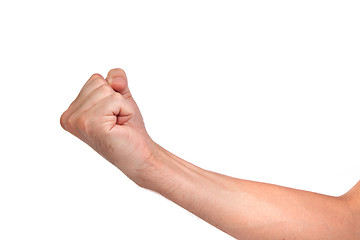 Image showing Males hand with a clenched fist isolated