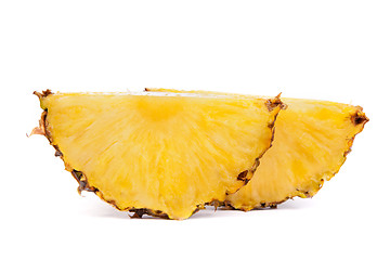 Image showing Pieces  of pineapples isolated on white