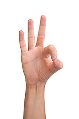 Image showing Hand  is showing OK sign isolated on white