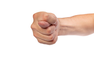 Image showing Hand is showing a fig sign isolated on white