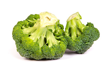 Image showing Single broccoli floret isolated on white