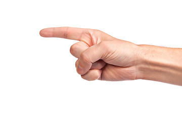 Image showing Man index finger on a white background