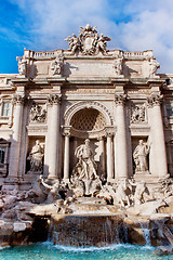 Image showing Trevi Fountain - famous landmark in Rome