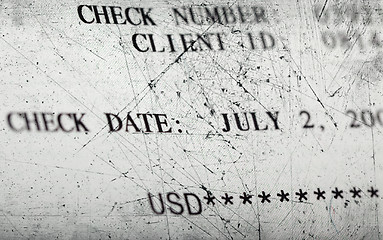 Image showing Old check