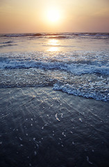 Image showing Sea and sunset