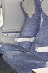 Image showing passenger seats inside an airplane