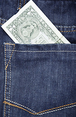 Image showing Jeans and dollar