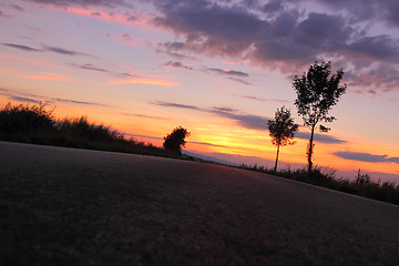 Image showing sunset on the road