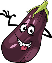 Image showing funny eggplant vegetable cartoon illustration