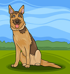 Image showing german shepherd dog cartoon illustration