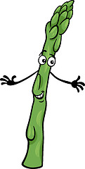 Image showing cute asparagus vegetable cartoon illustration