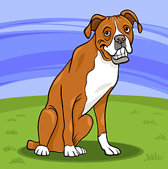 Image showing boxer purebred dog cartoon illustration