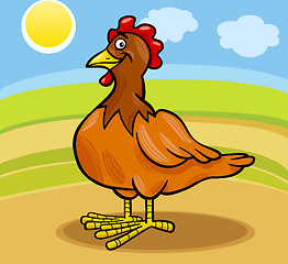 Image showing hen farm animal cartoon illustration