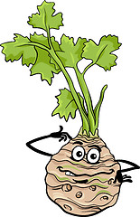 Image showing funny celery vegetable cartoon illustration