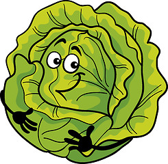 Image showing cute cabbage vegetable cartoon illustration