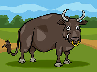 Image showing bull farm animal cartoon illustration