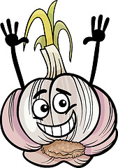 Image showing funny garlic vegetable cartoon illustration