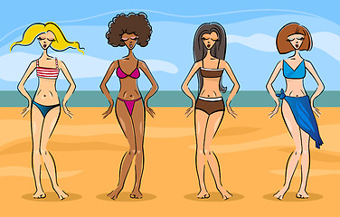 Image showing beautiful women in bikini or swimsuit