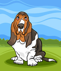 Image showing basset hound dog cartoon illustration