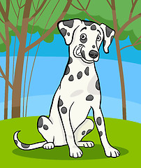 Image showing dalmatian purebred dog cartoon illustration