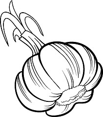 Image showing garlic vegetable cartoon for coloring book