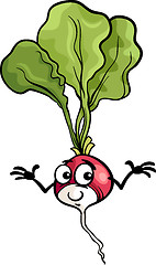 Image showing cute radish vegetable cartoon illustration