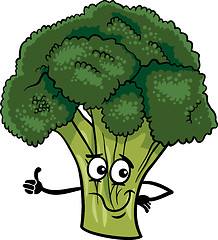 Image showing funny broccoli vegetable cartoon illustration