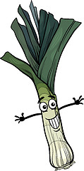 Image showing  cute leek vegetable cartoon illustration