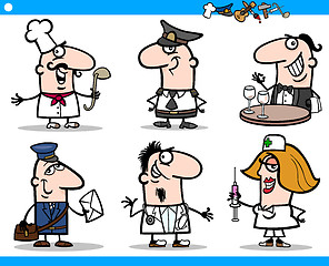 Image showing cartoon people occupations characters set