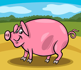 Image showing pig farm animal cartoon illustration
