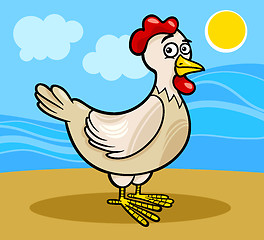 Image showing hen farm animal cartoon illustration