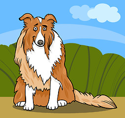 Image showing collie purebred dog cartoon illustration