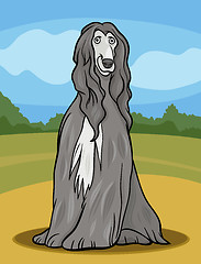 Image showing afghan hound dog cartoon illustration