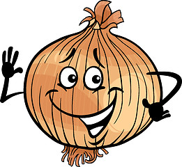 Image showing cute onion vegetable cartoon illustration