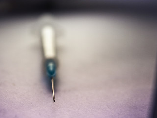 Image showing photo of Medical Syringe on matte background