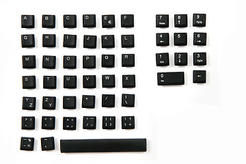 Image showing alphabet from keyboard keys as font