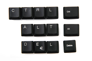 Image showing ctrl + alt + delete from keyboar keys  