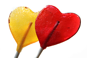 Image showing lollipops as hearts