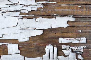 Image showing Old cracked paint on boards