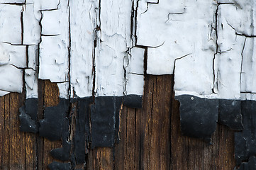 Image showing Old cracked paint on boards