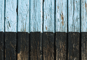 Image showing Old cracked paint on boards