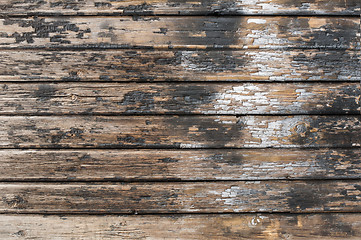 Image showing Old cracked paint on boards