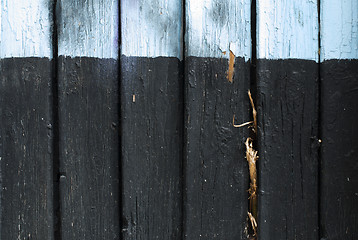 Image showing Old cracked paint on boards